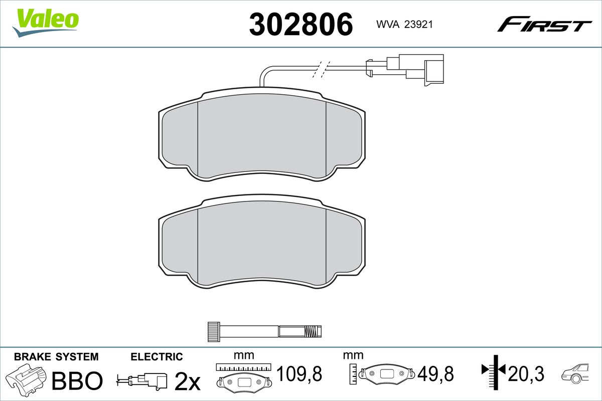 VALEO Fékbetét, mind 302806_VALEO